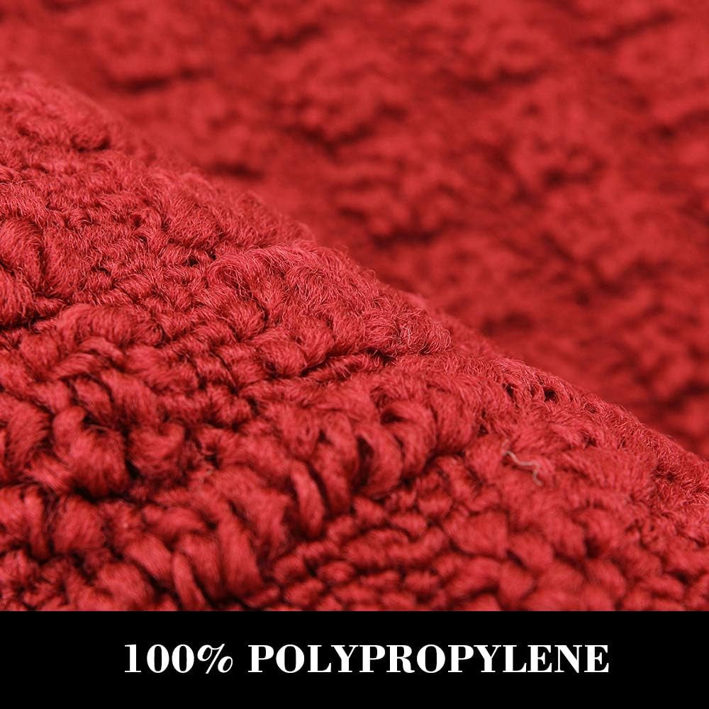Half Round Anti-Fatigue Kitchen Mat – 27"x18" Non-Slip, Machine Washable Rug (Burgundy)