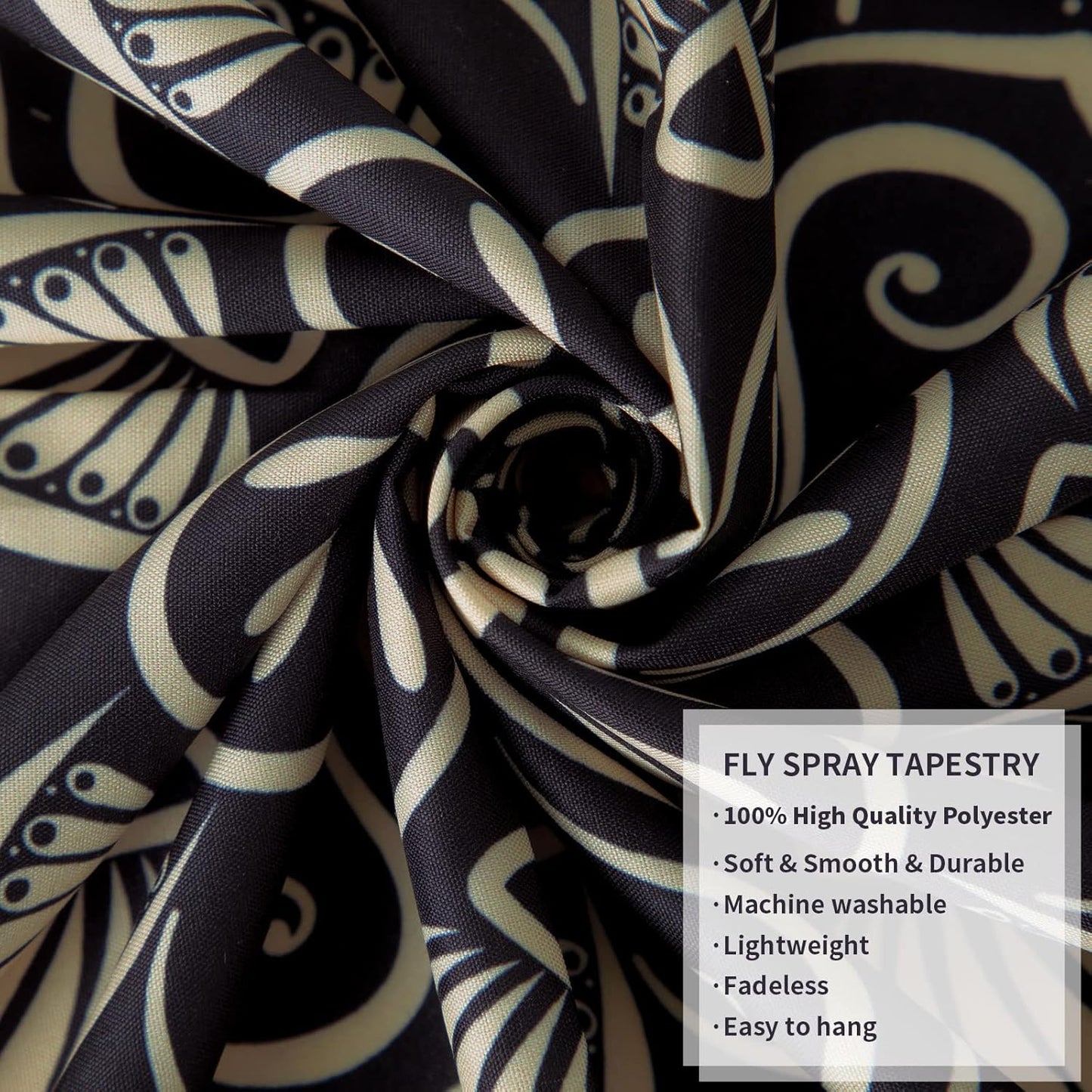 Black Golden Mandala Tapestry Astrology Space Wall Hanging Tapestries Wall Tapestrys Large Aesthetic Hippie Wall Decor Bohemian Wall Art Boho Home Talestry for Bedroom,Living Room,Ceiling