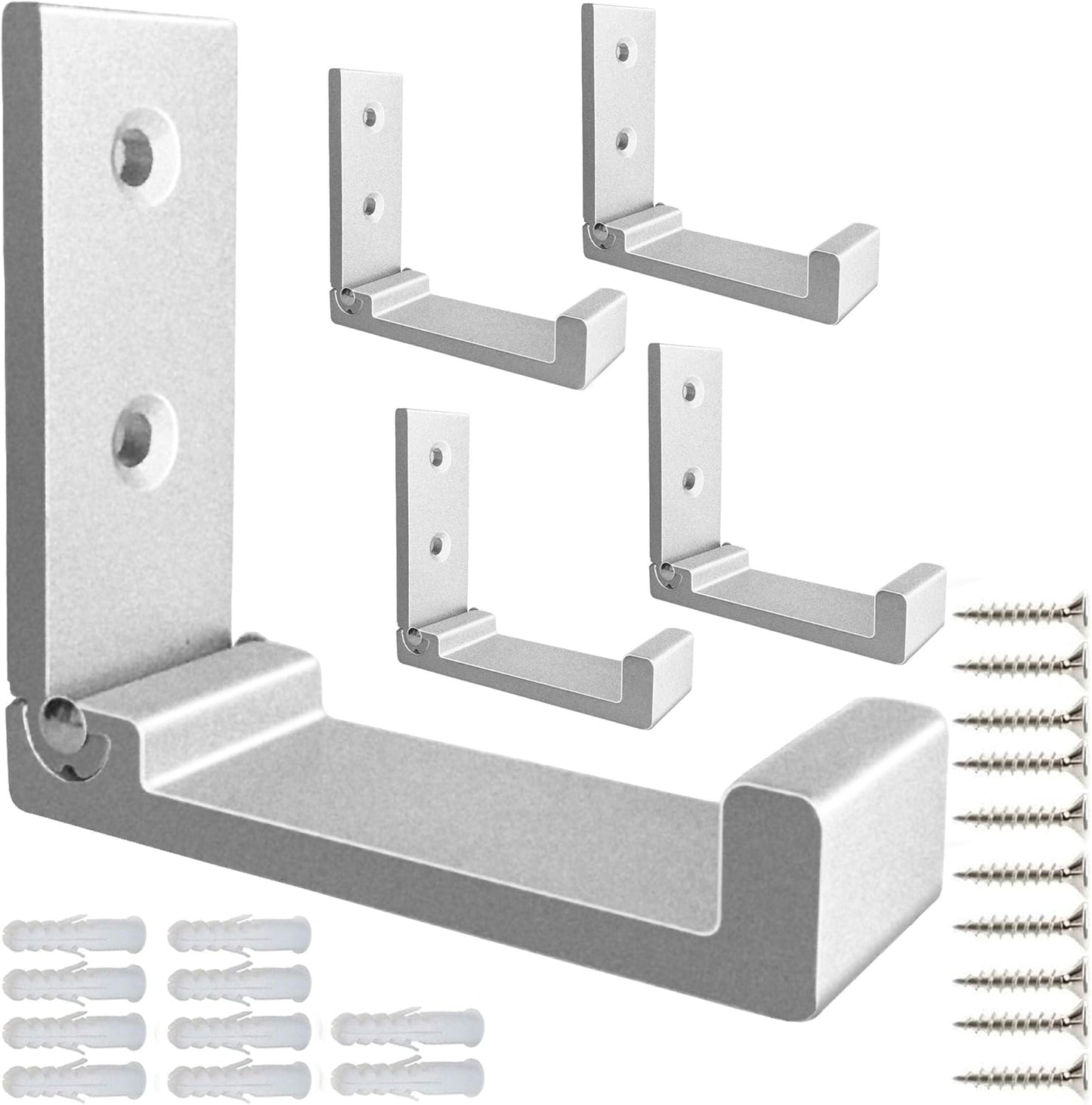 Folding Wall Hooks – 5-Pack Heavy Duty Aluminum Alloy Hooks for Coats, Towels, Headphones, Bags & Gear with Screws