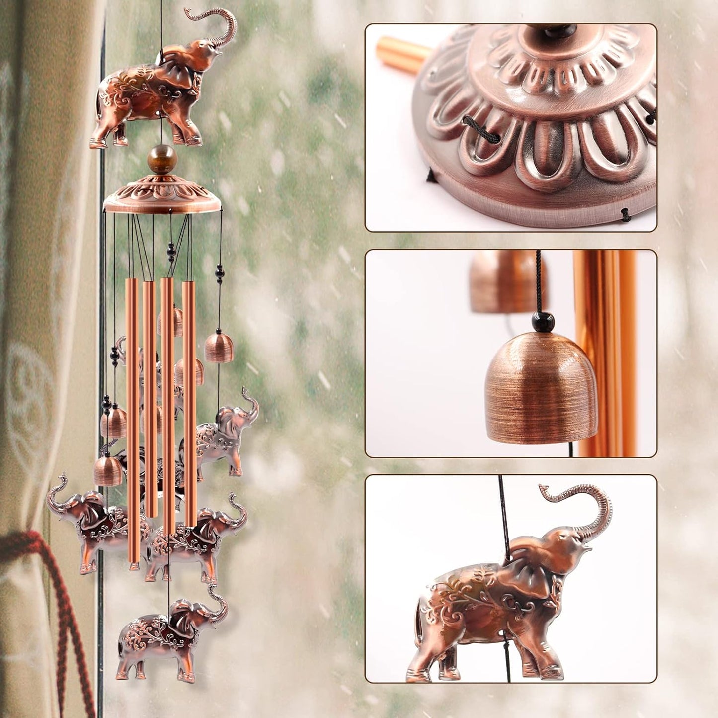 Wind Chimes Outdoor Clearance, Butterflies Aluminum Tube Windchime with S Hook,Patio Garden Decor, Housewarming Gift.