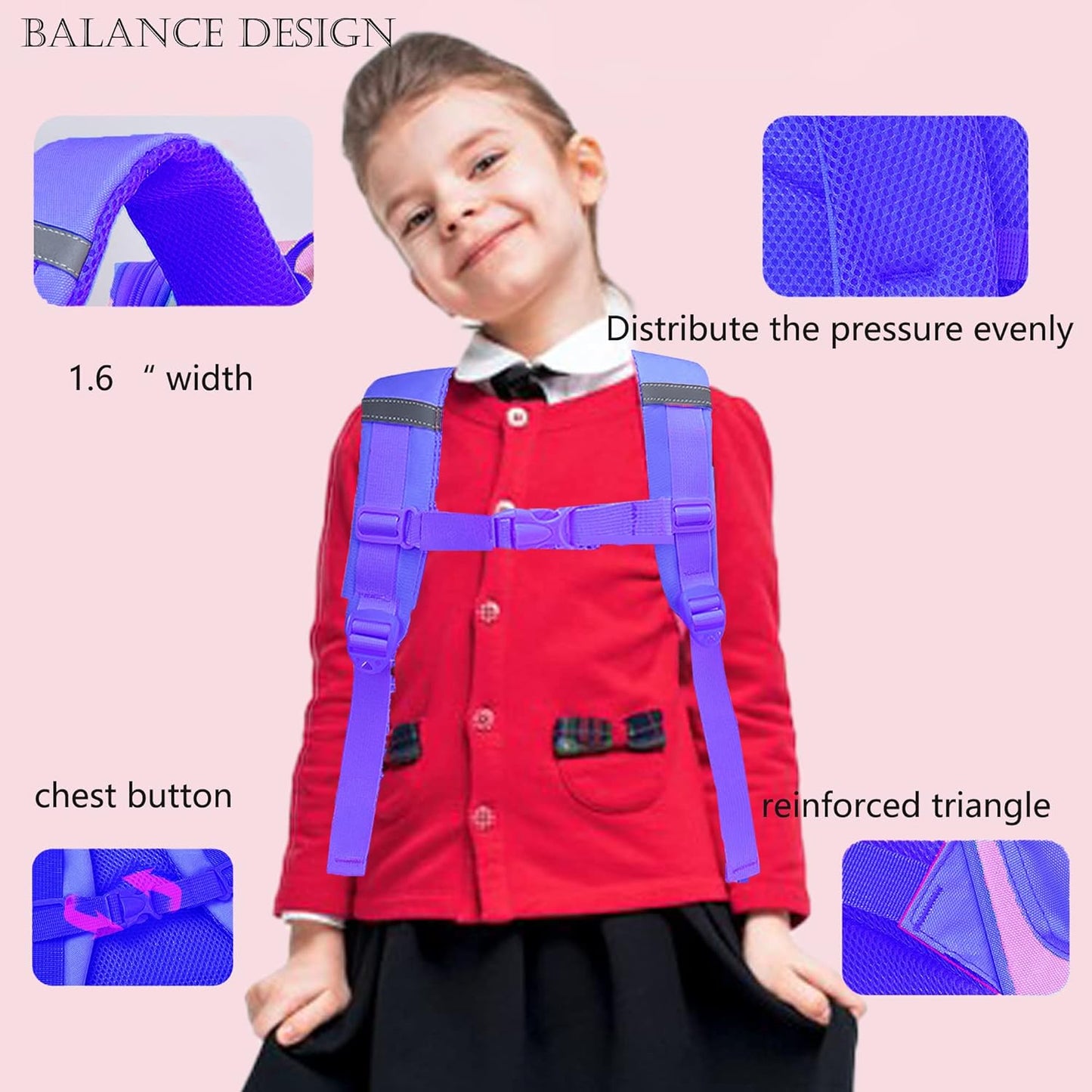 15" Kids Backpack for Girls – Preschool & Kindergarten School Bag for Ages 4–6