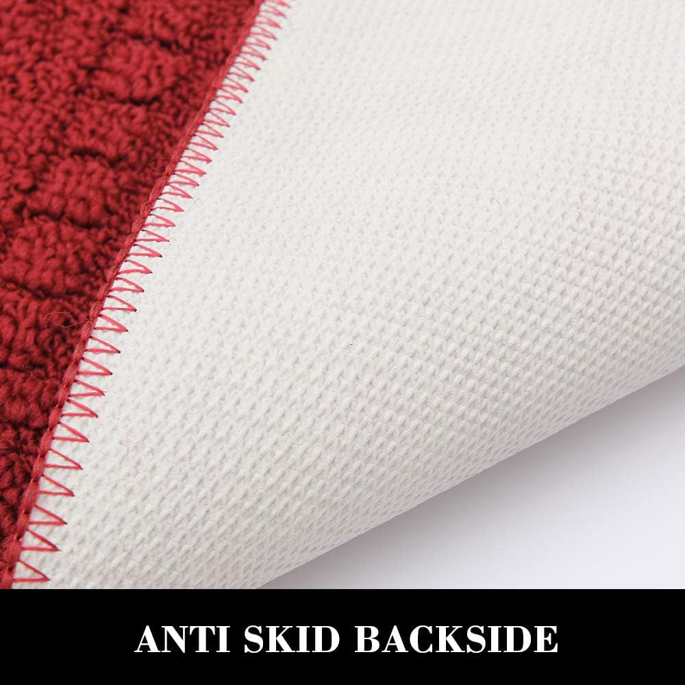 Half Round Anti-Fatigue Kitchen Mat – 27"x18" Non-Slip, Machine Washable Rug (Burgundy)