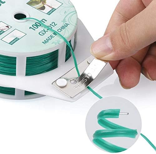 328ft Green Twist Ties with Cutter – Plant Support Wire for Gardening & Home Organization