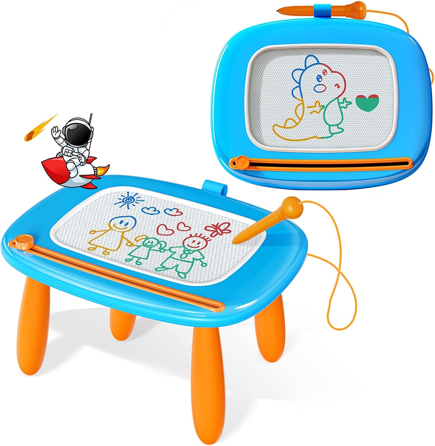 Magnetic Doodle Drawing Board – Educational Toy for Toddlers Ages 1–3 (Light Blue)