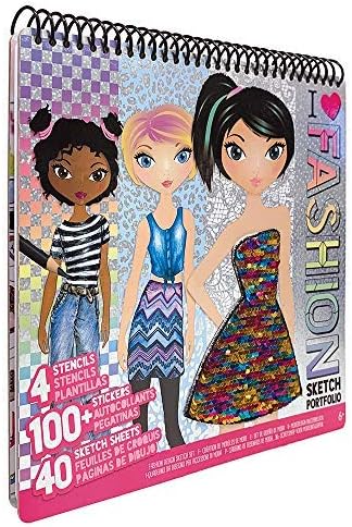 Fashion Design Sketch Portfolio – Beginner Sketch Pad with Stencils & Stickers for Kids 6+