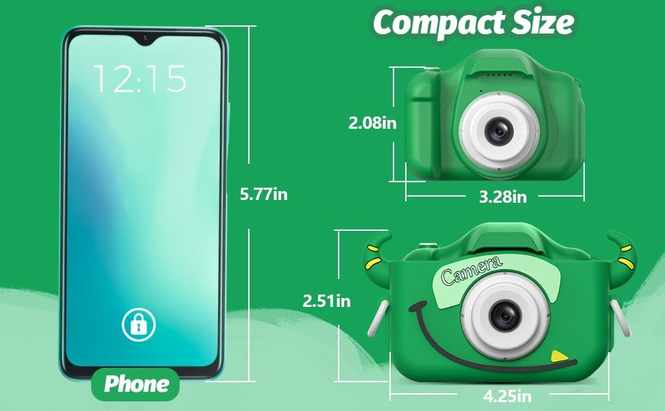 Kids Digital Camera with Cartoon Cover – Toy Camcorder for Ages 3–8 (32GB Card Included)