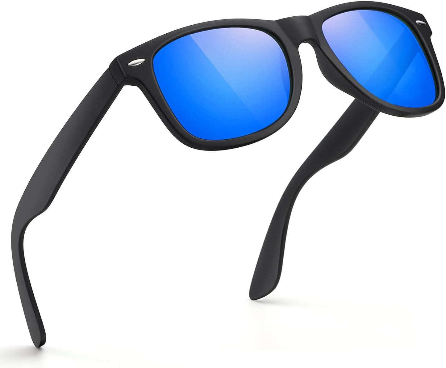 Men’s Polarized Retro Sunglasses – Unisex UV400 Protection for Driving & Outdoor Sports (Black)