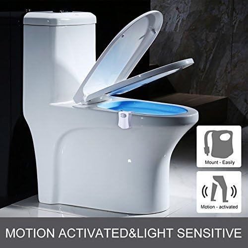 Motion Sensor LED Toilet Night Light – 16-Color Changing, UV Sterilizing, Motion & Slap Activated Commode Light