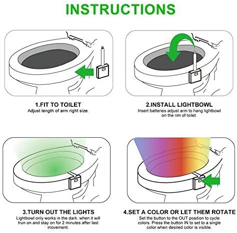 Motion Sensor LED Toilet Night Light – 16-Color Changing, UV Sterilizing, Motion & Slap Activated Commode Light