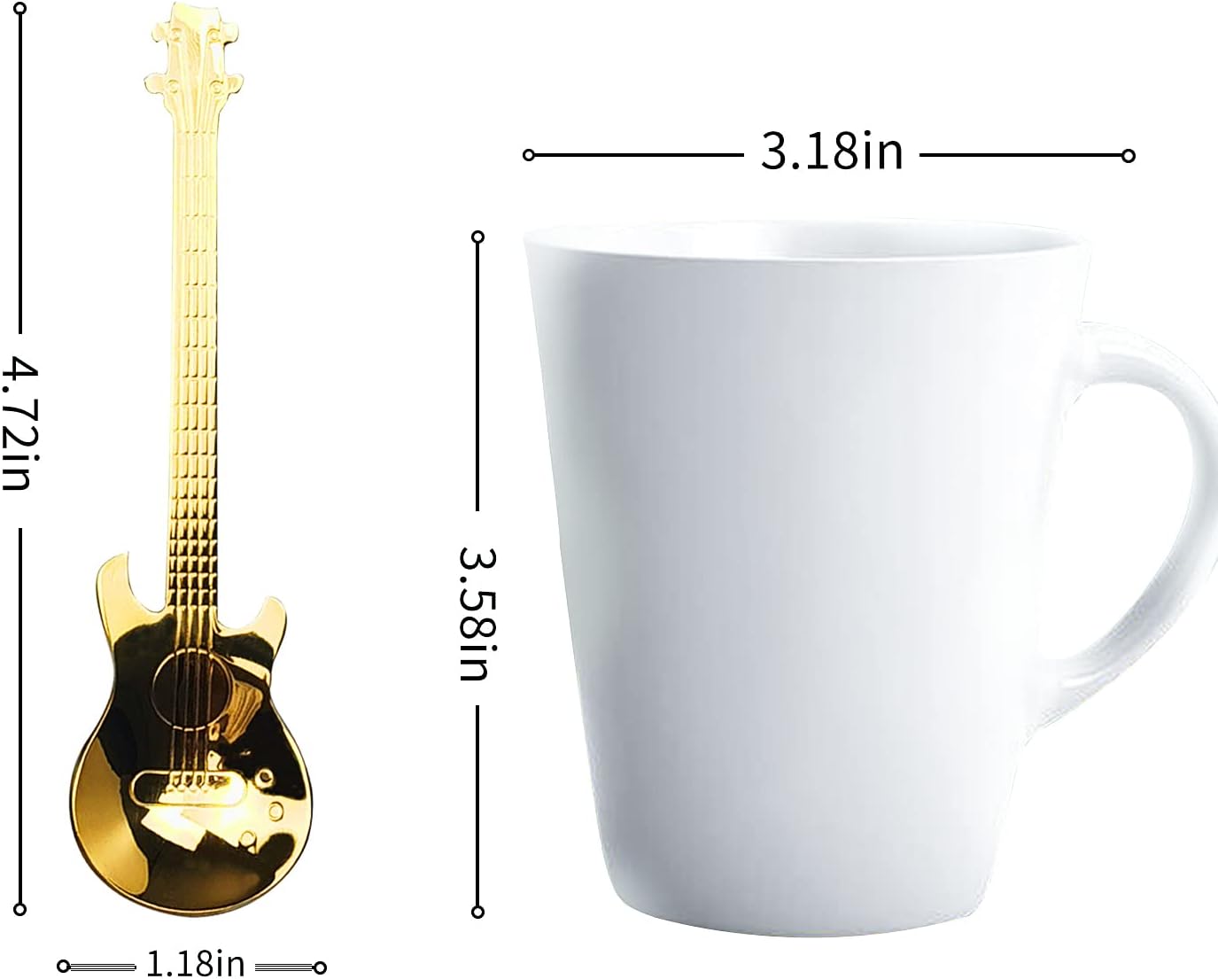 7-Piece Guitar Spoon Set – Colorful Stainless Steel Coffee & Dessert Teaspoons