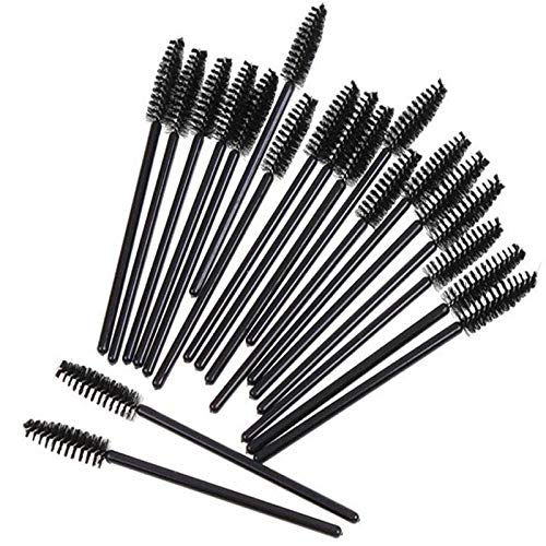 100 Pcs Disposable Mascara Wands – Black Eyelash Brushes for Extension, Eyebrow & Makeup Application – Hygienic Spoolies for Salon & Personal Use