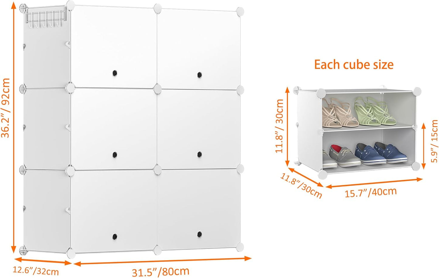 HOMIDEC 6-Tier Shoe Rack – 24 Pair Plastic Shoe Organizer Cabinet for Closet & Entryway