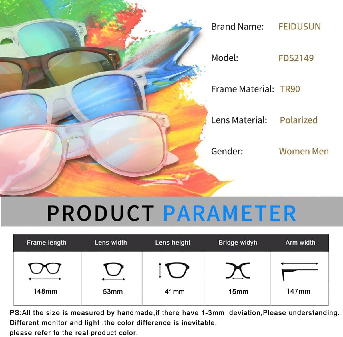 Men’s Polarized Retro Sunglasses – Unisex UV400 Protection for Driving & Outdoor Sports (Black)