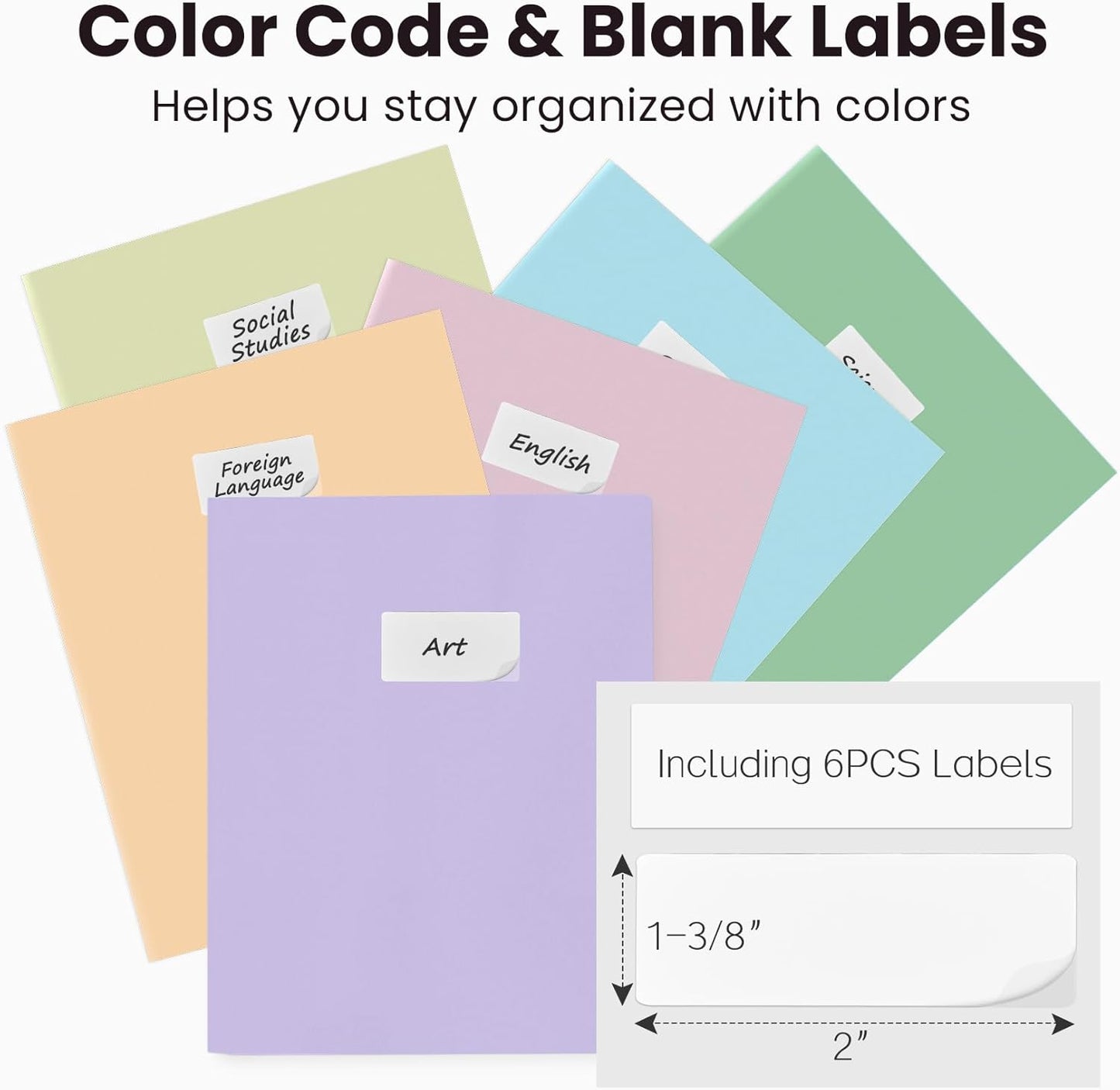 6-Pack Plastic Pocket Folders – Heavy Duty, 2-Pocket, Pastel Colors for School & Office