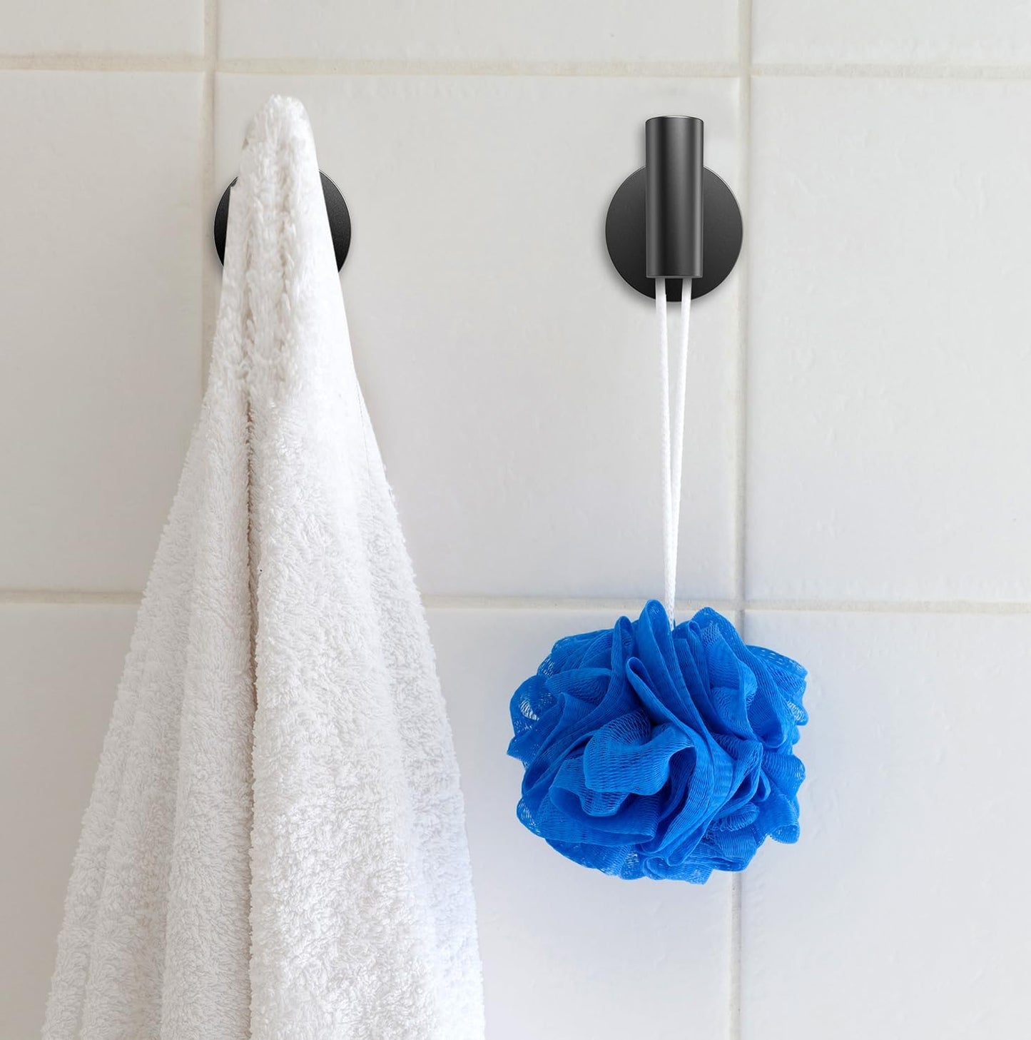 Matte Black Stainless Steel Wall Hooks – 4-Pack Heavy Duty Towel & Robe Hangers