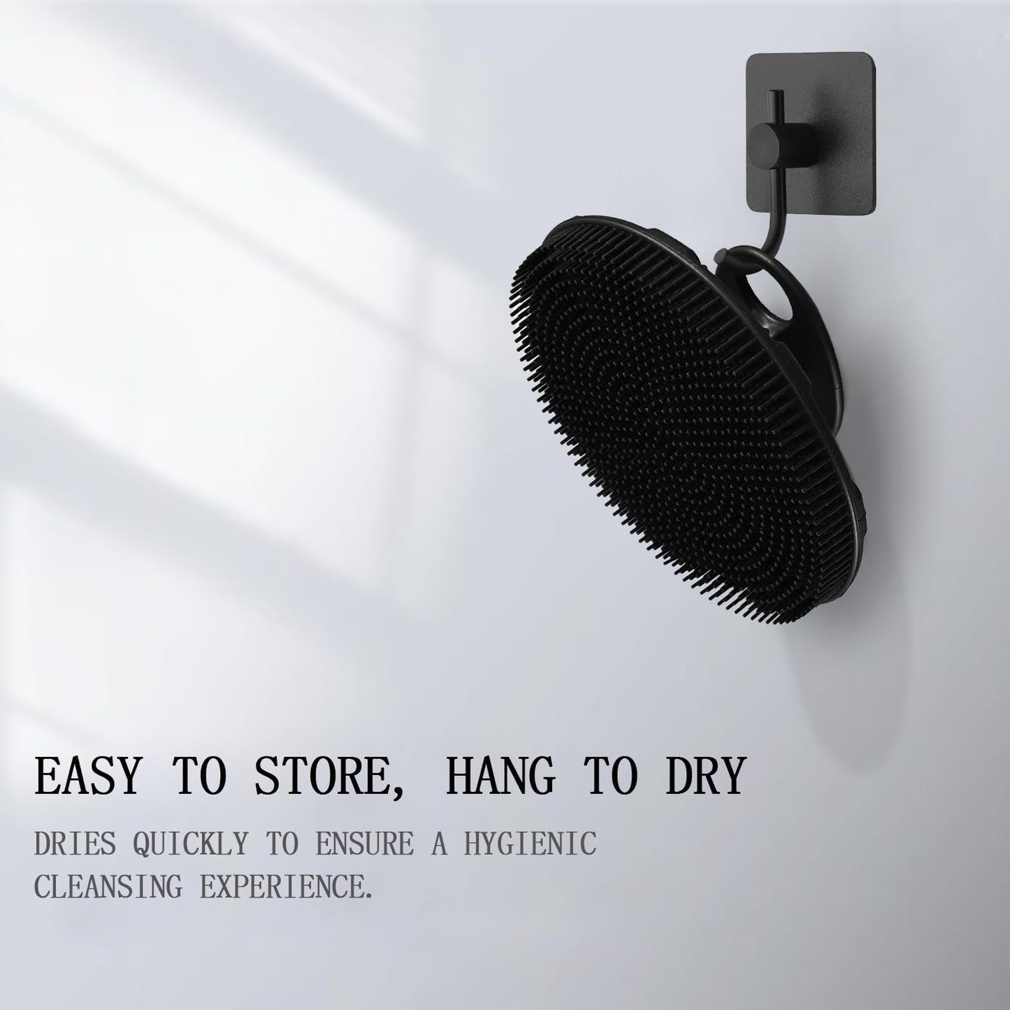 Soft Silicone Body Scrubber – Gentle Exfoliating Shower Brush for Skin Cleansing, Black