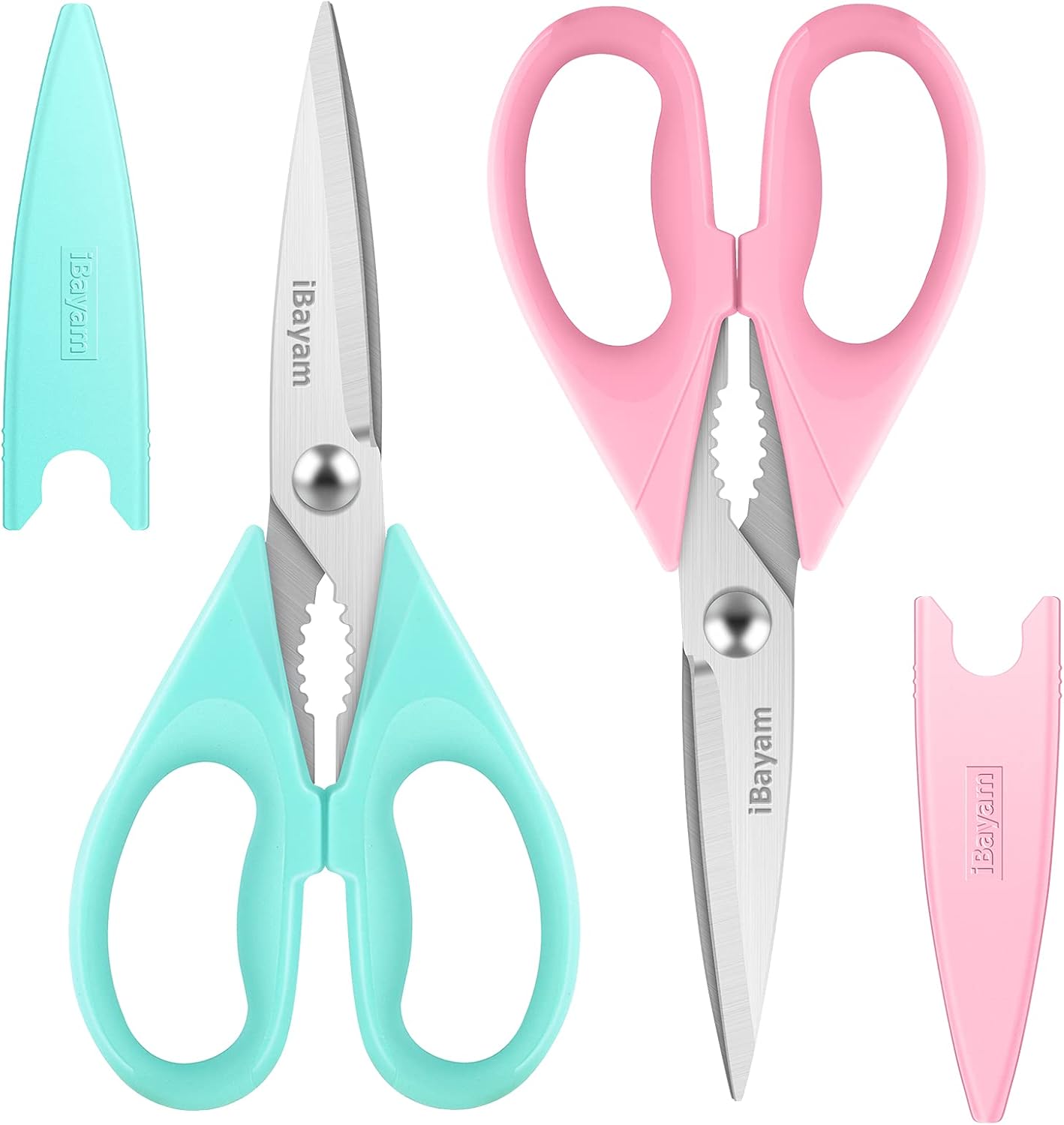 Heavy Duty Kitchen Scissors – All-Purpose Stainless Steel Food Shears with Protective Sheath, Dishwasher Safe