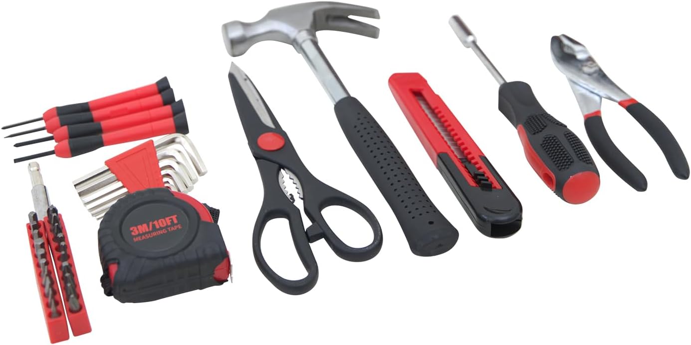 39-Piece Home Tool Kit with Compact Toolbox – All-in-One Repair Set