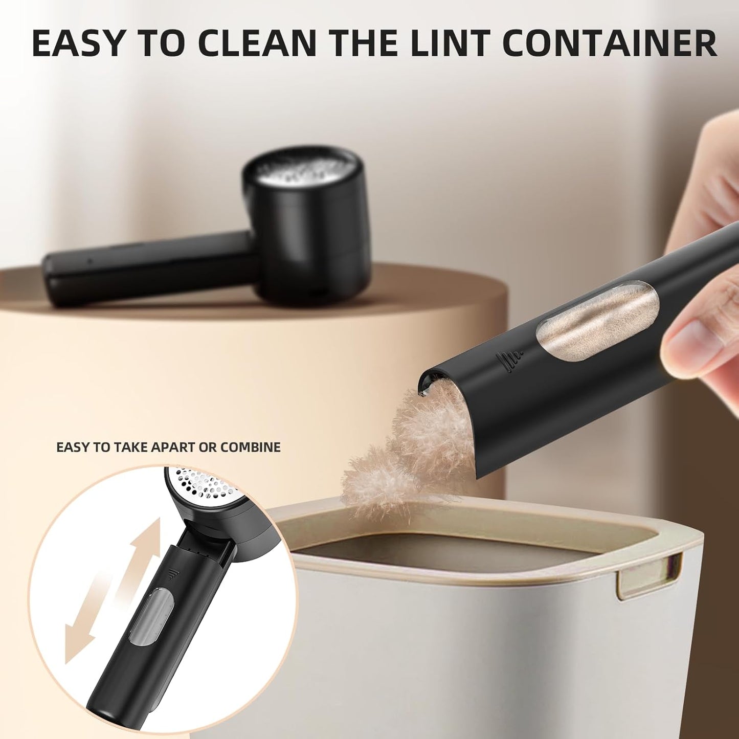 Rechargeable Fabric Shaver – 3-Speed Electric Lint Remover with LED Display & 6-Leaf Blades
