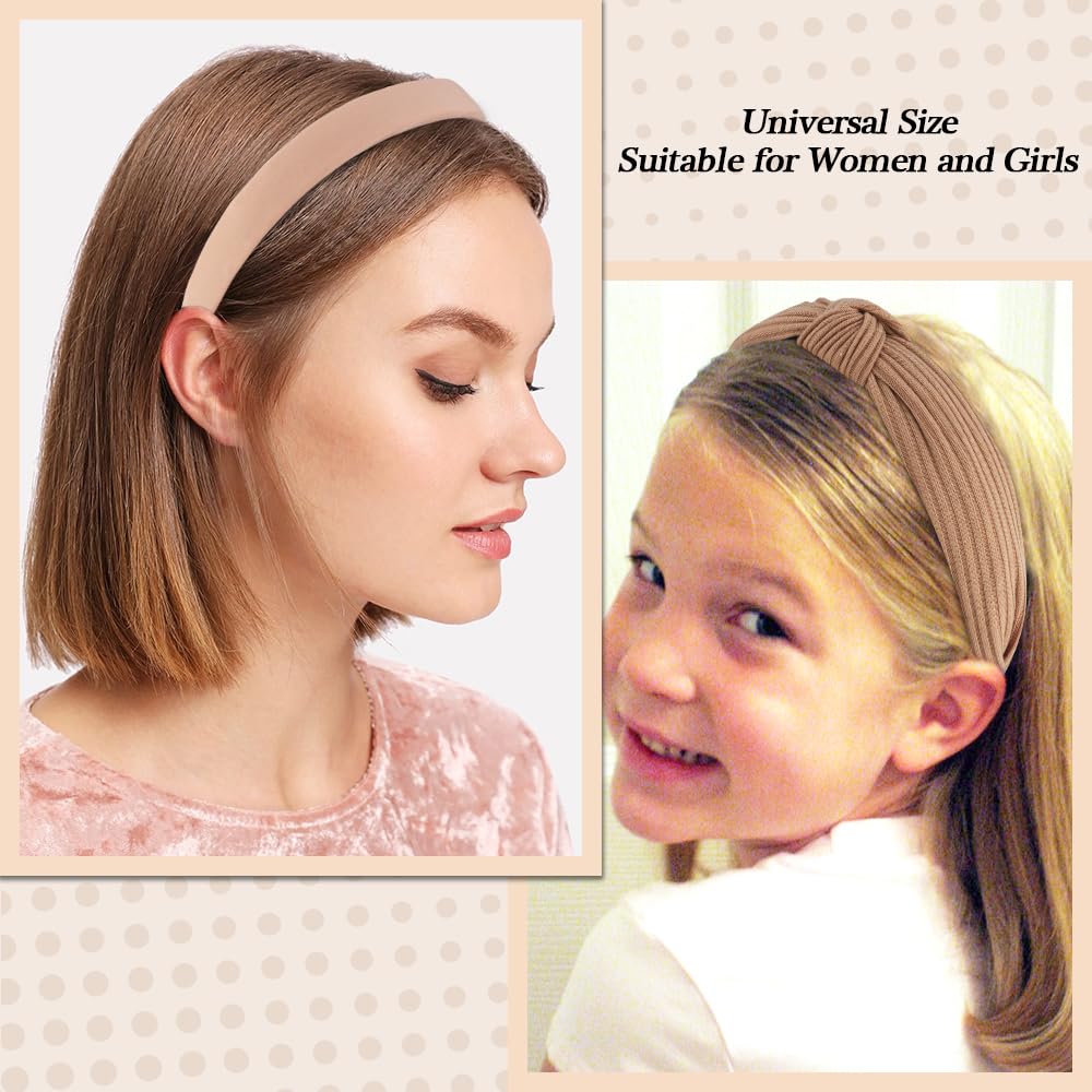 7-Pack Neutral Headbands for Women – Non-Slip, Trendy Multi-Style Hair Accessories