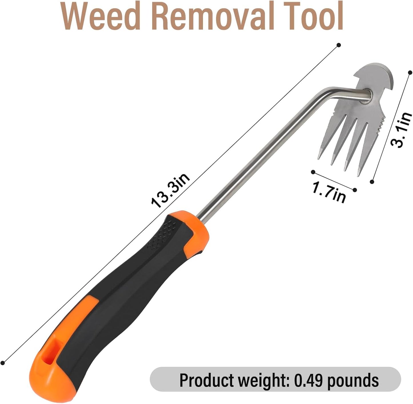 Weed Puller Tool – Portable Garden Weeder with Rubber Handle, 2024 Manganese Steel Hand Tool for Vegetable Gardening and Uprooting