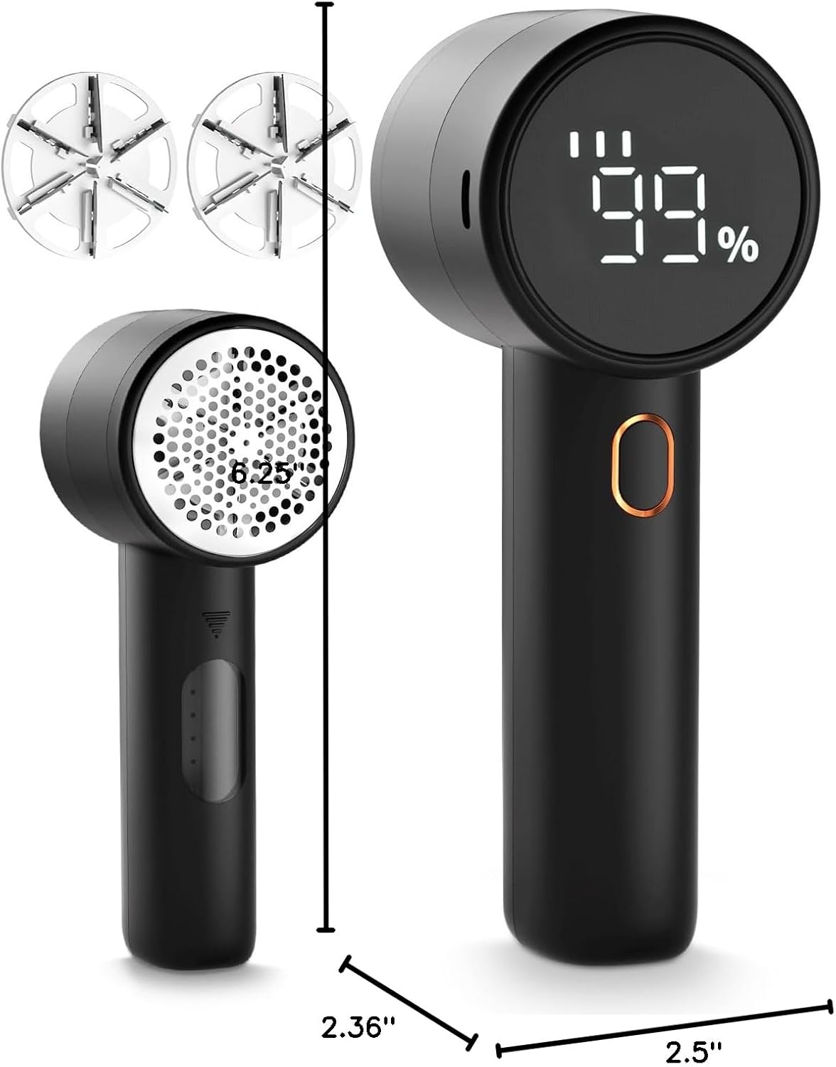 Rechargeable Fabric Shaver – 3-Speed Electric Lint Remover with LED Display & 6-Leaf Blades