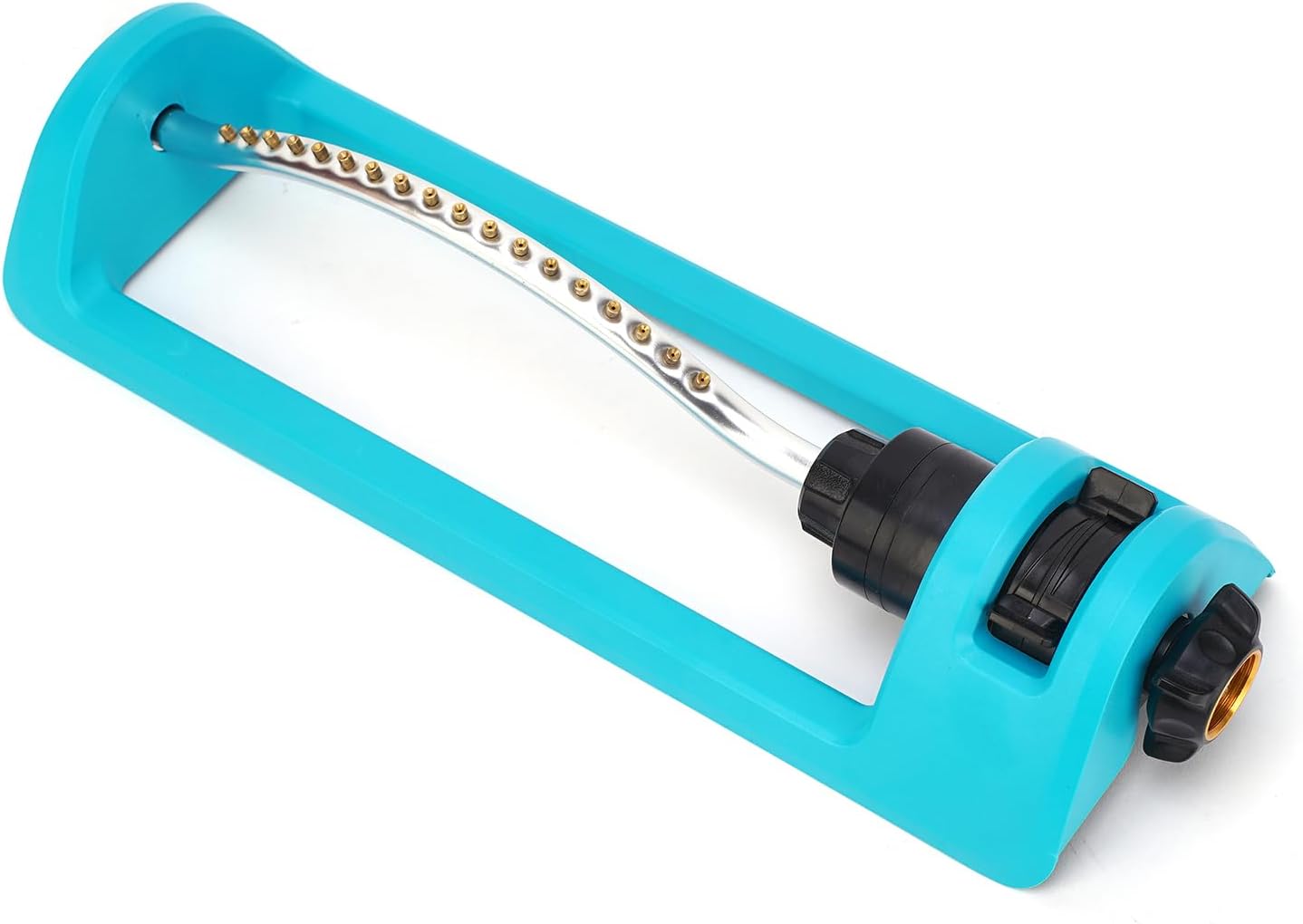 Oscillating Lawn Sprinkler with 18 Brass Nozzles – Covers Up to 3,600 sq.ft (Blue)