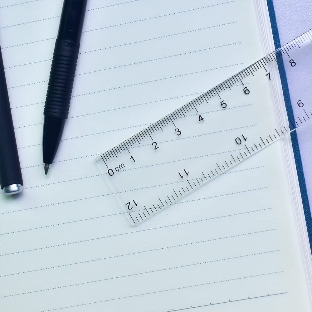 Transparent 12-Inch Ruler Set – 7 Pack Plastic Rulers with Inches, Centimeters, and Millimeters for School and Office