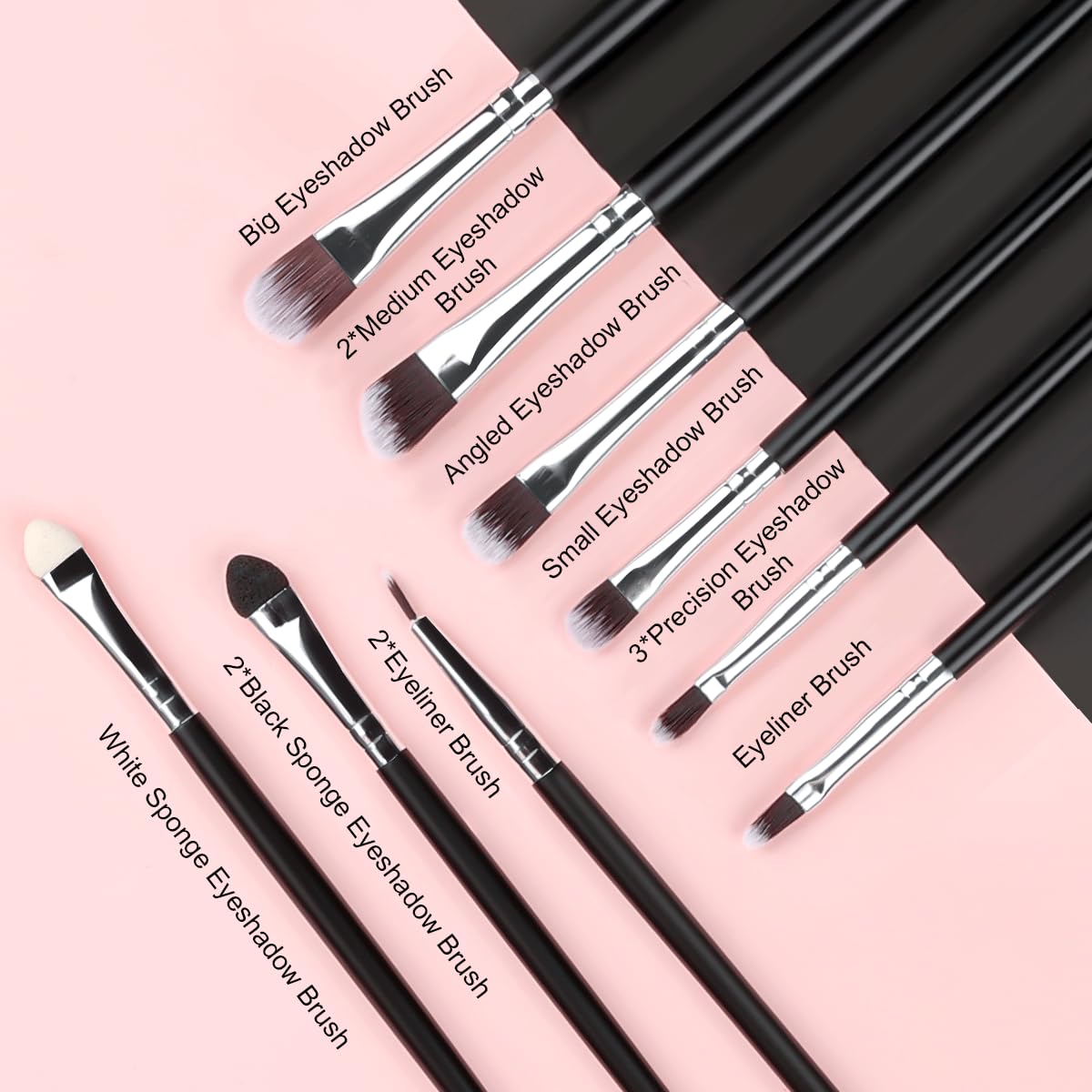 32-Piece Professional Makeup Brush Set – Black Wooden Handle Cosmetics Brushes for Face & Eye Makeup