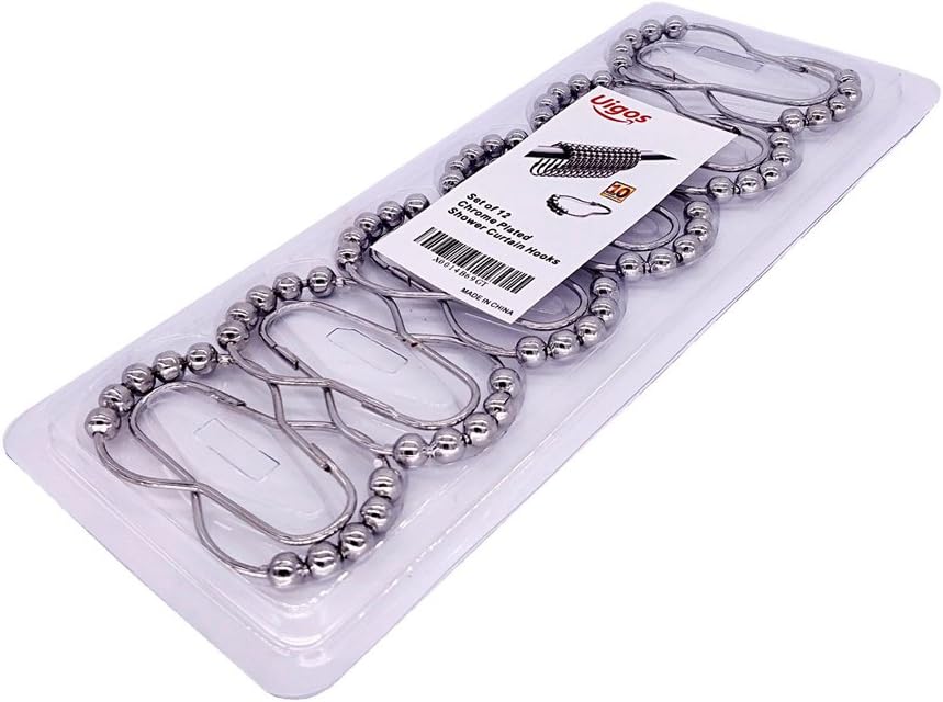 Chrome Stainless Steel Shower Curtain Rings – Set of 12 Rustproof Bathroom Hooks