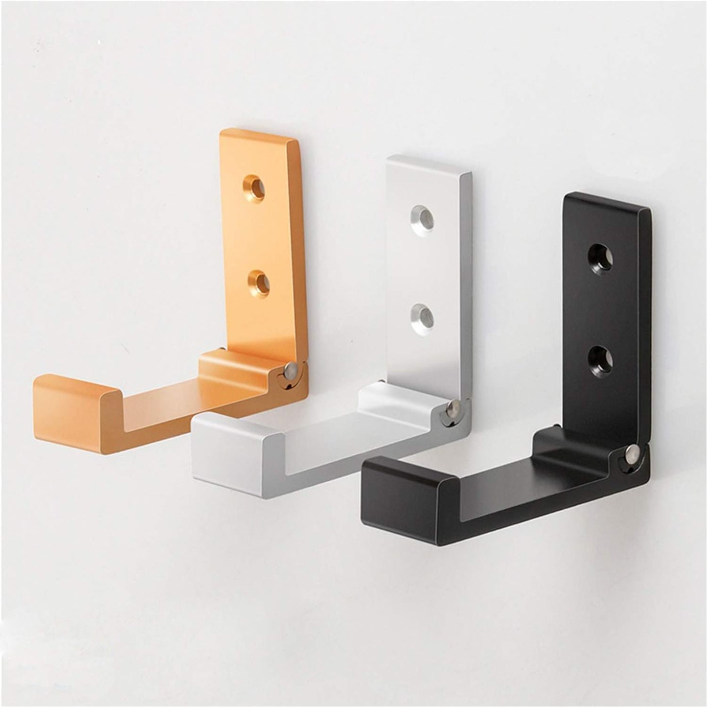 Folding Wall Hooks – 5-Pack Heavy Duty Aluminum Alloy Hooks for Coats, Towels, Headphones, Bags & Gear with Screws