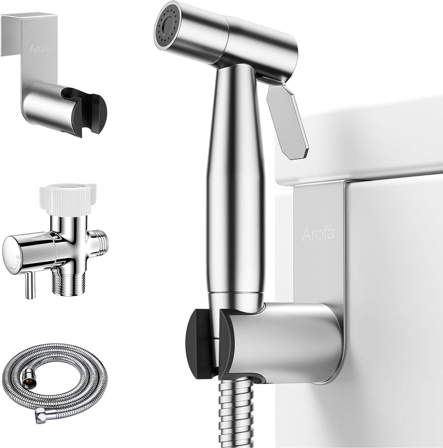 Stainless Steel Handheld Bidet Sprayer – Adjustable Pressure for Toilet & Baby Wash