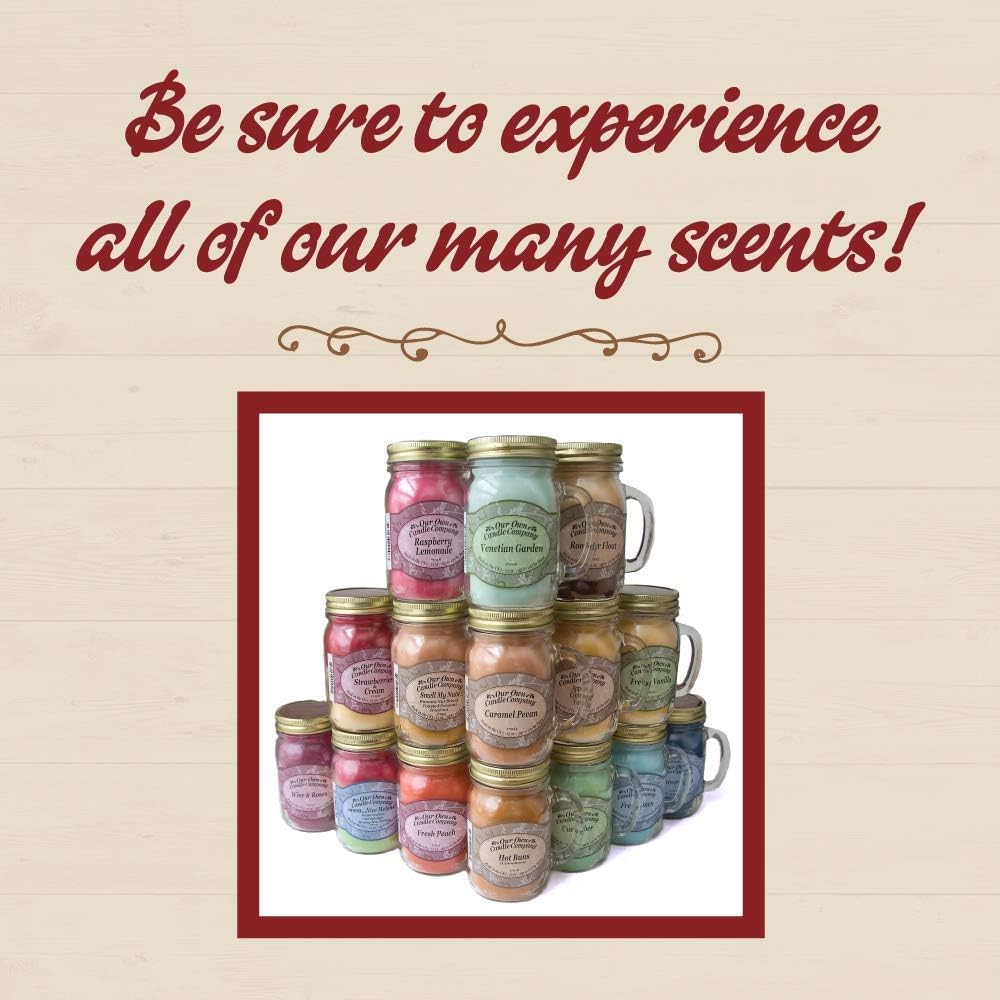 Strawberries & Cream Scented Mason Jar Candle – 100-Hour Burn, 13 oz