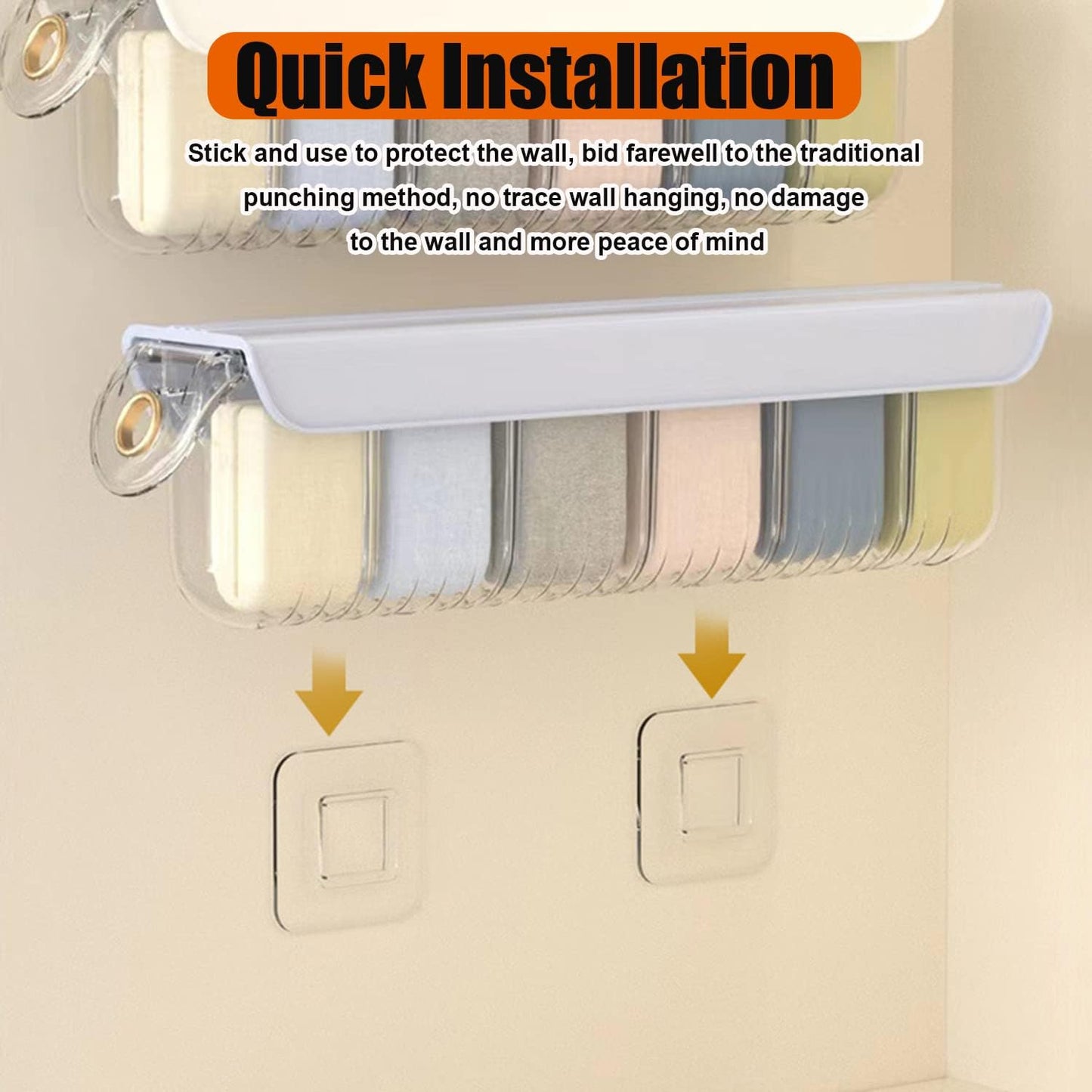 2-Pack Wall Mounted Acrylic Drawer Organizers – 6-Cell Underwear & Sock Storage (White)