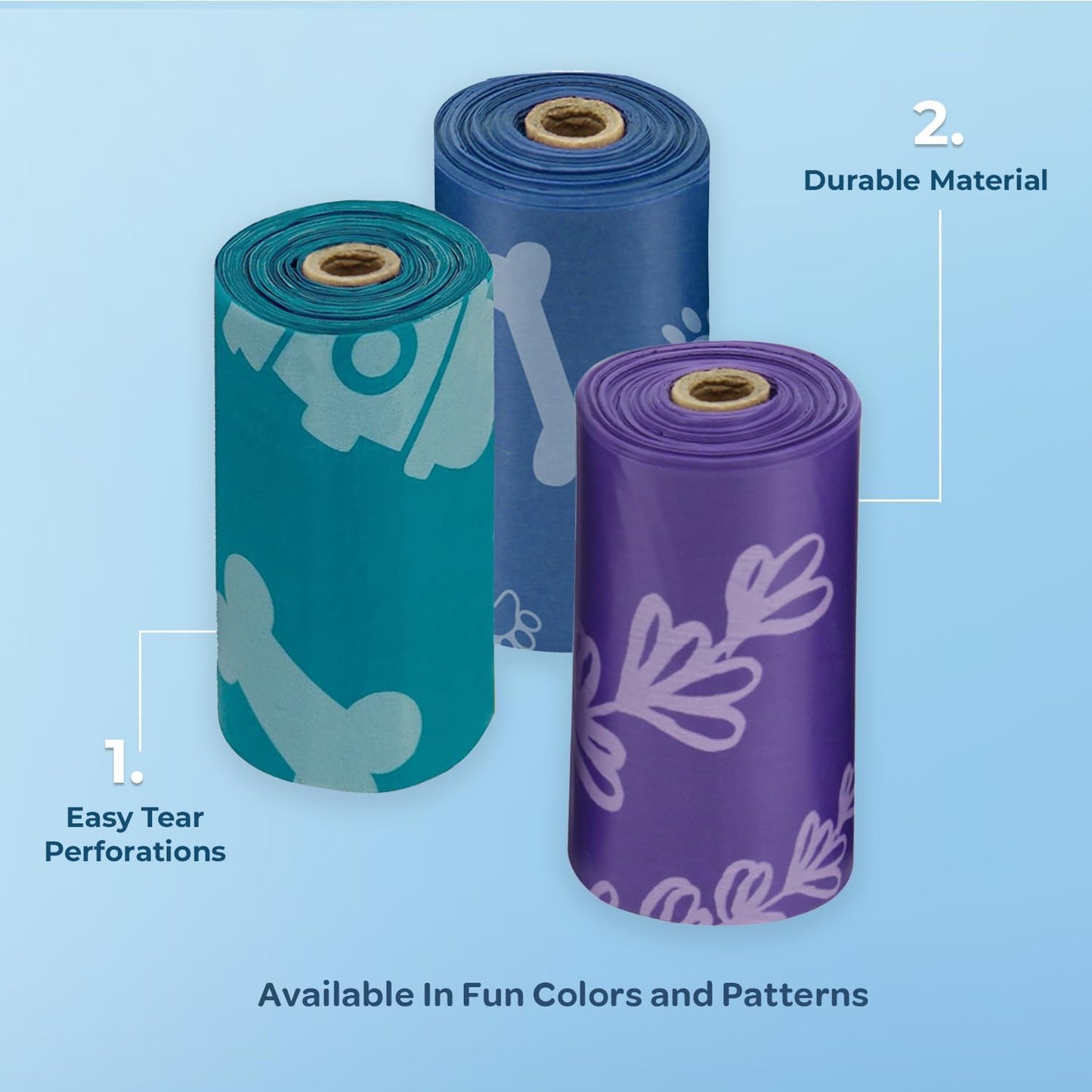 Dog Poop Bags for Waste – 150 Count Leak-Proof & Tear-Resistant Doggy Bags in Assorted Colors
