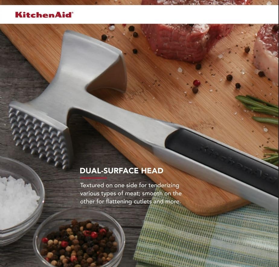 Multi-Sided Gourmet Meat Tenderizer Tool – Black, One Size
