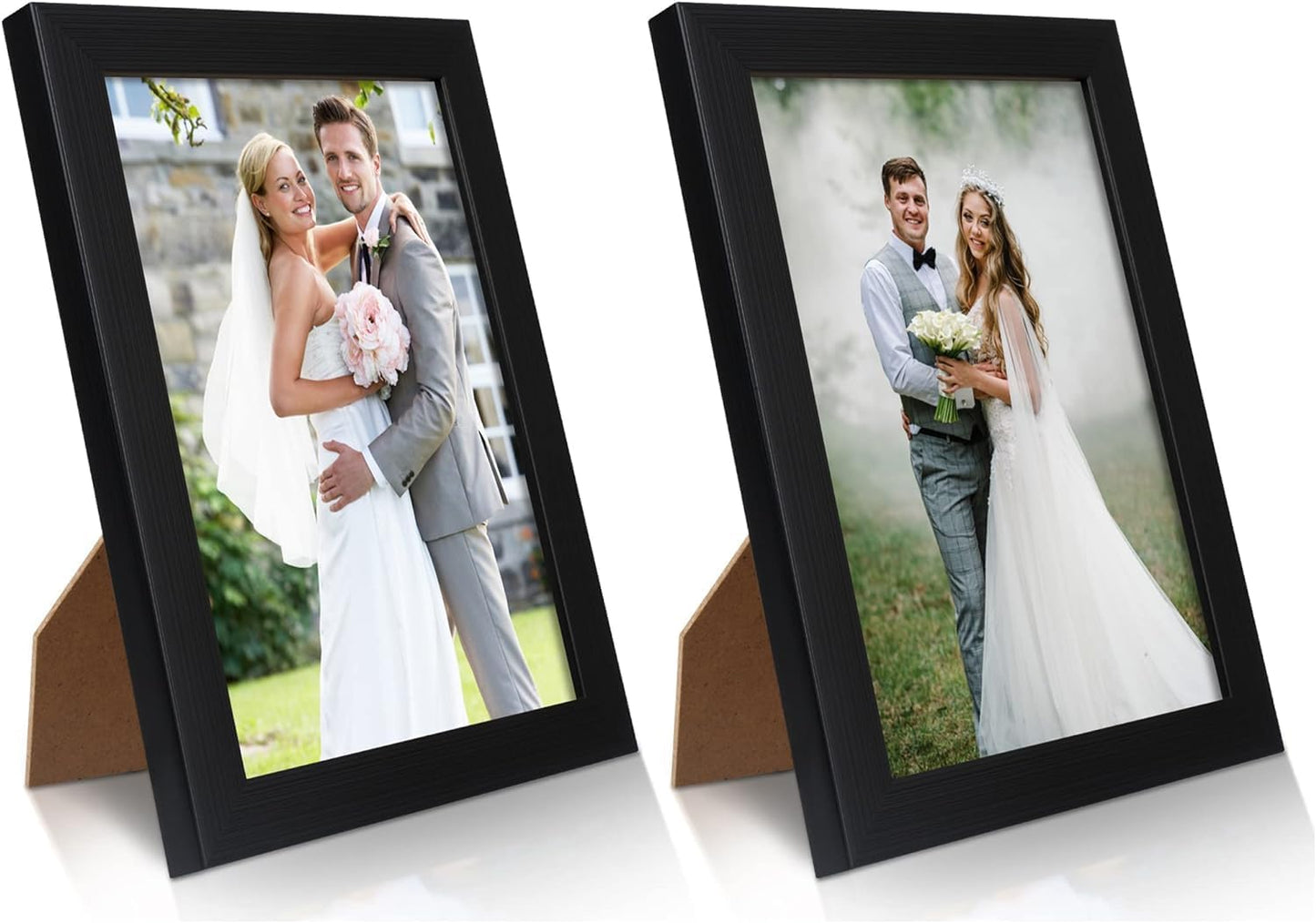 2-Pack 5x7 Black Picture Frames – Wall & Tabletop Display with Clear Plexiglass