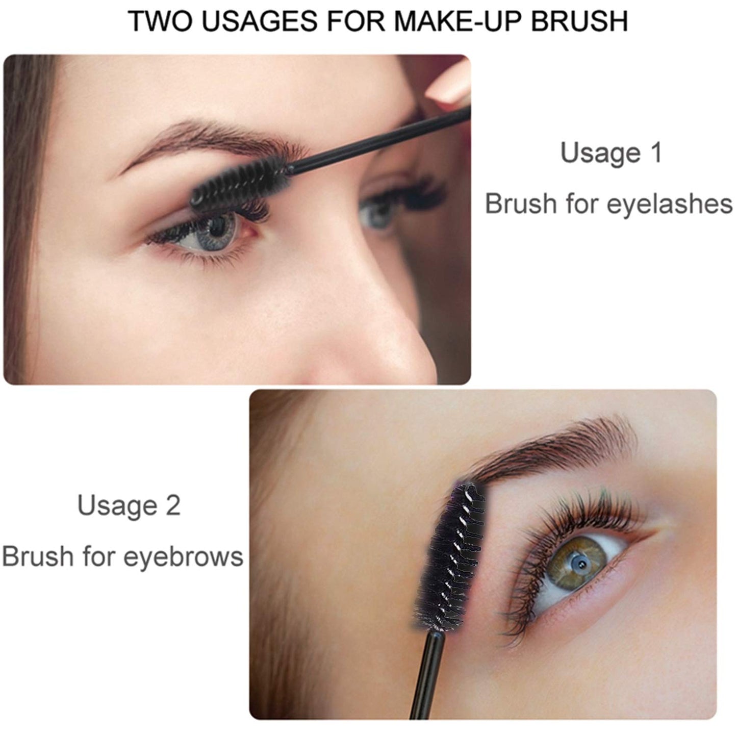 100 Pcs Disposable Mascara Wands – Black Eyelash Brushes for Extension, Eyebrow & Makeup Application – Hygienic Spoolies for Salon & Personal Use