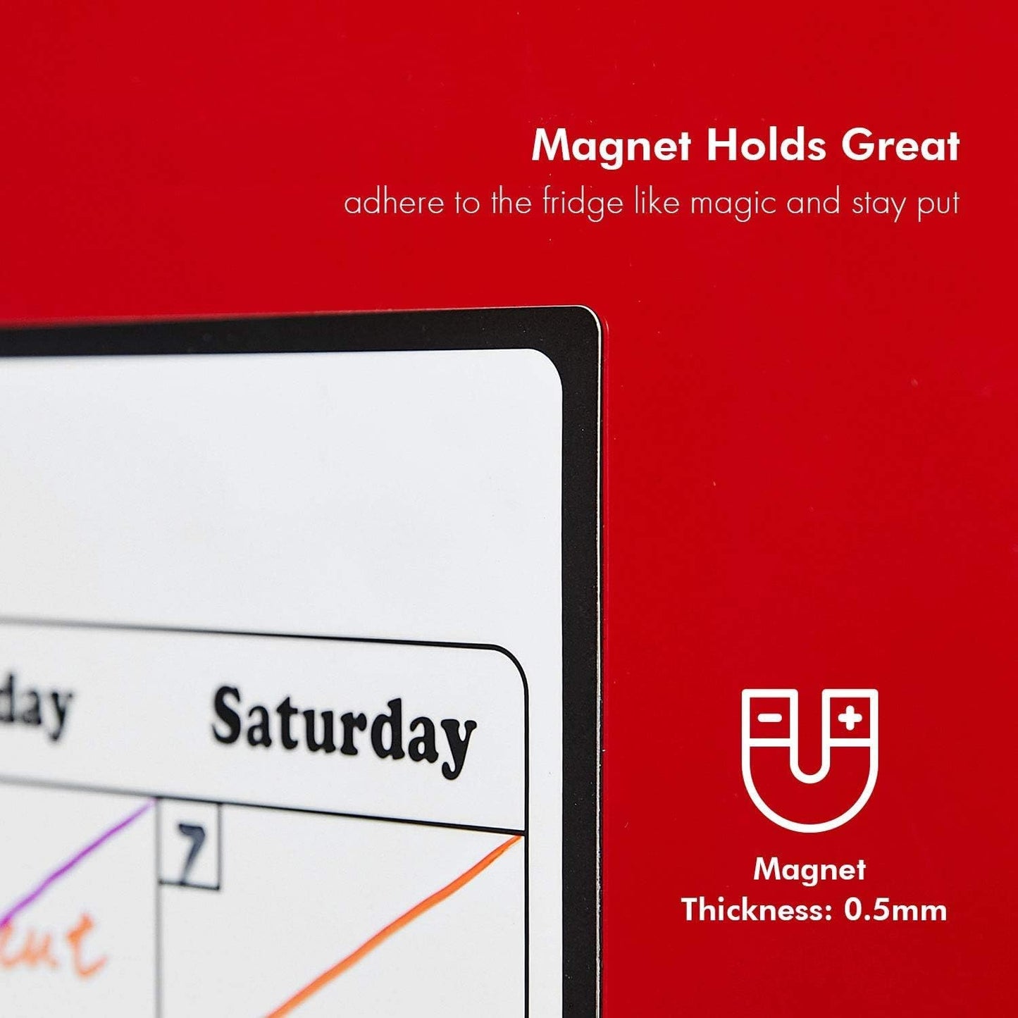 Magnetic Dry Erase Fridge Calendar – 16.9x11.8” Whiteboard Weekly/Monthly Planner for Refrigerator