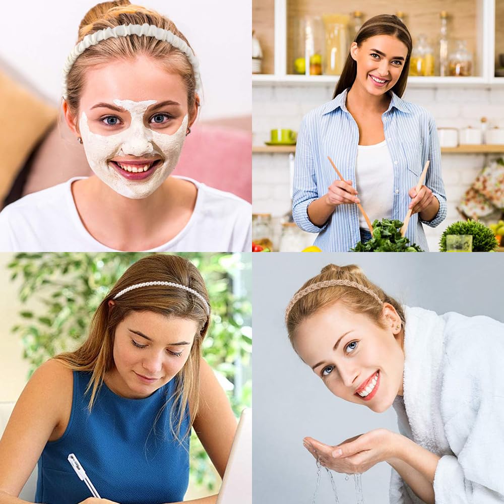 7-Pack Neutral Headbands for Women – Non-Slip, Trendy Multi-Style Hair Accessories