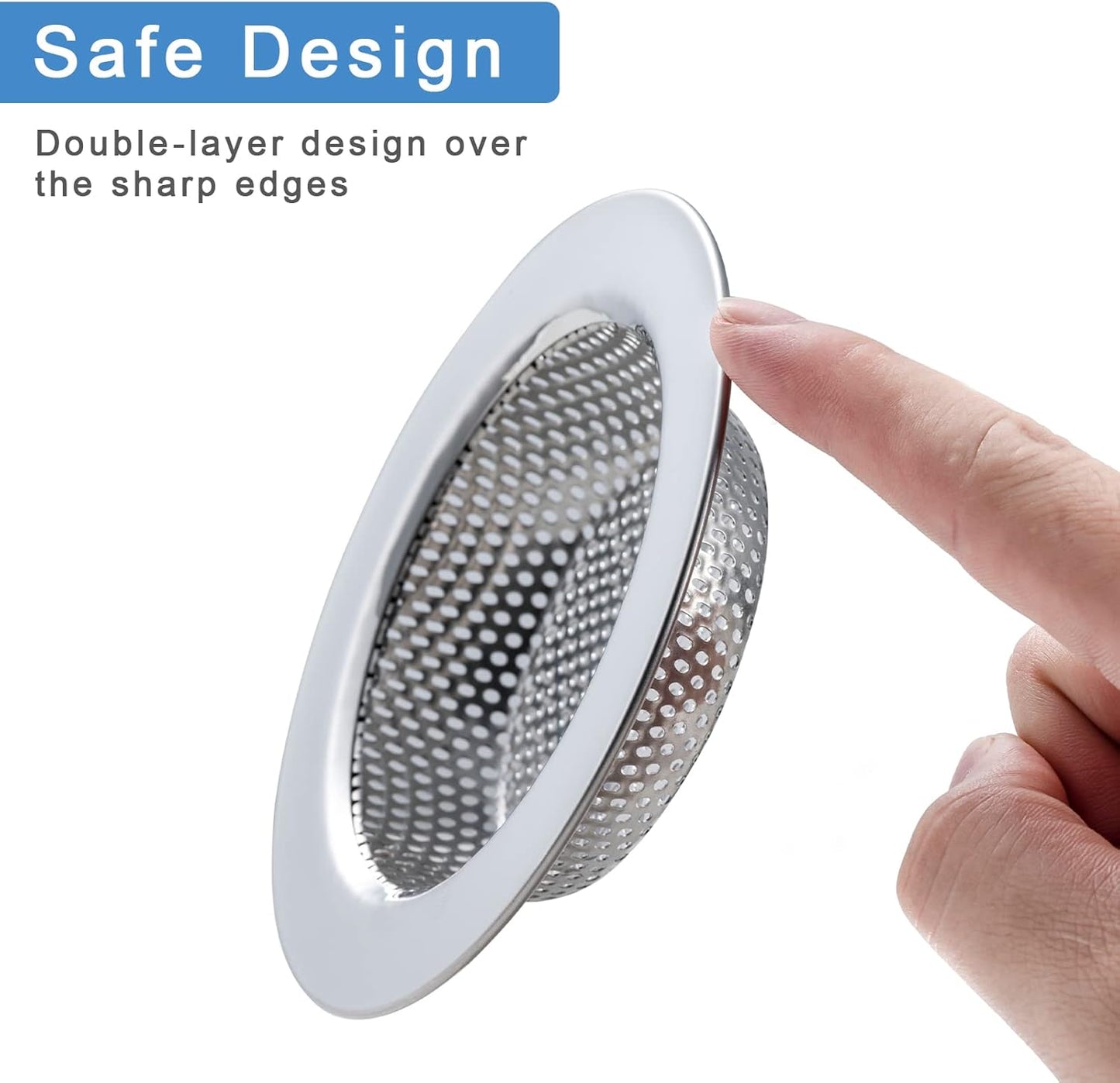 2-Pack Kitchen Sink Strainer – Upgraded Double-Layer Drain Basket, 4.5" Stainless Steel Design