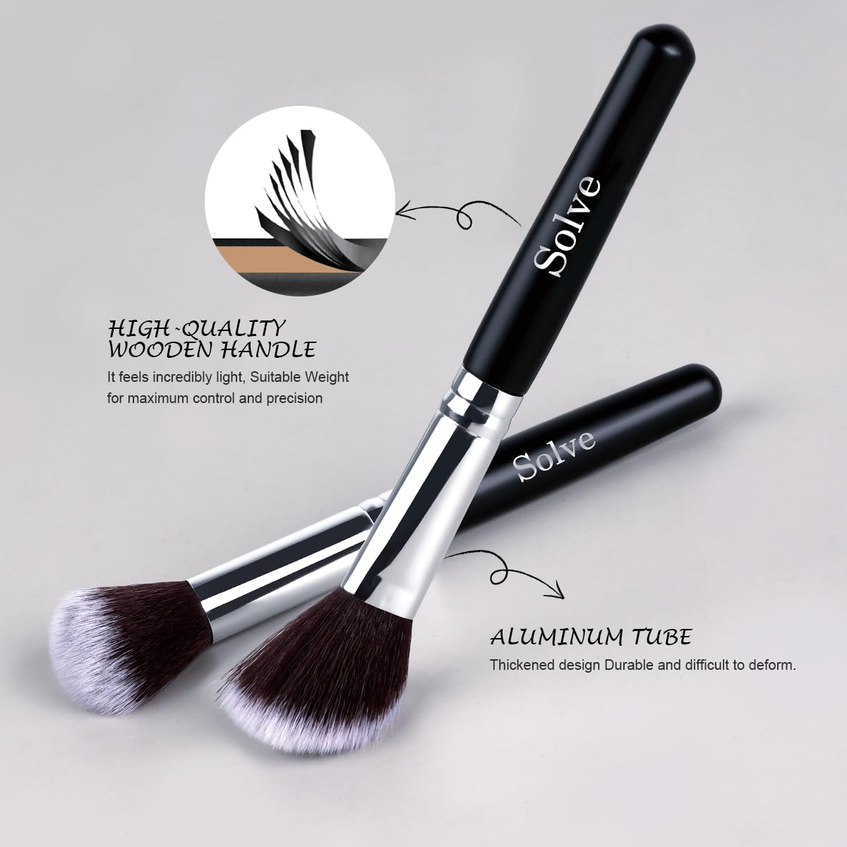 32-Piece Professional Makeup Brush Set – Black Wooden Handle Cosmetics Brushes for Face & Eye Makeup