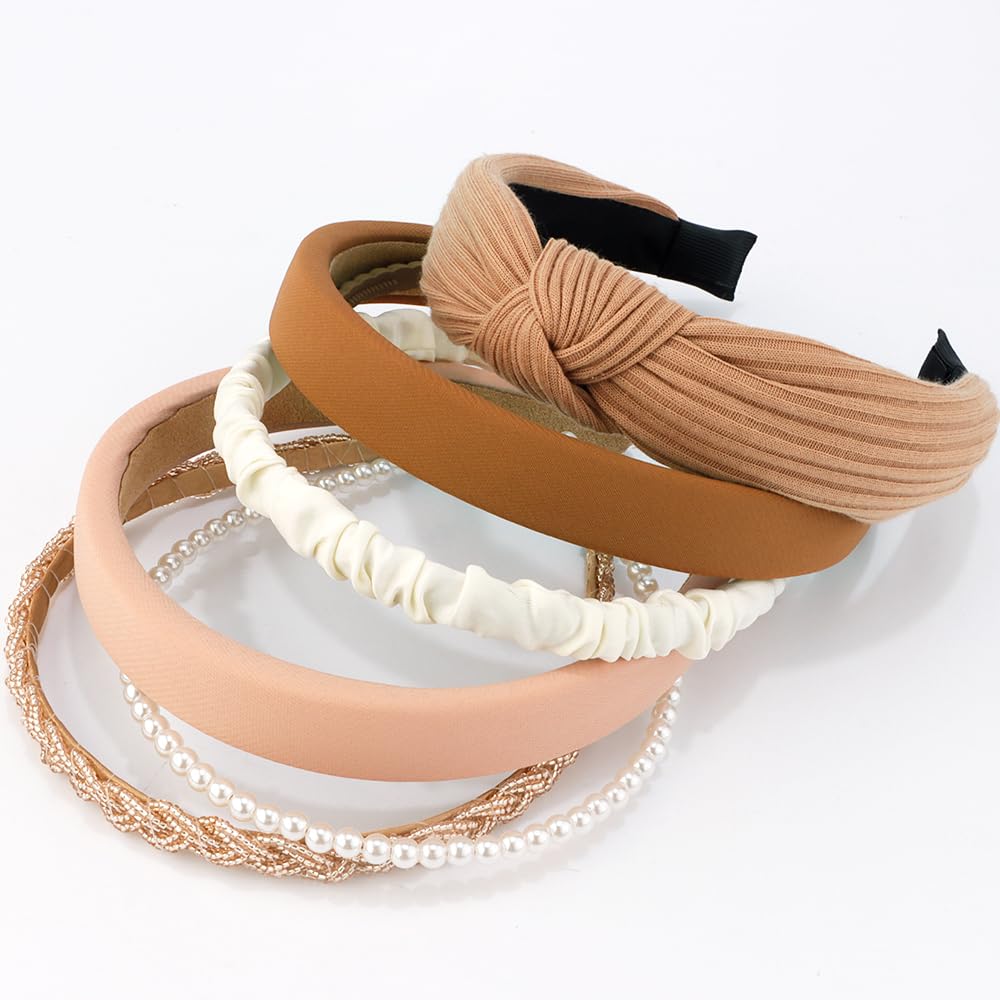 7-Pack Neutral Headbands for Women – Non-Slip, Trendy Multi-Style Hair Accessories