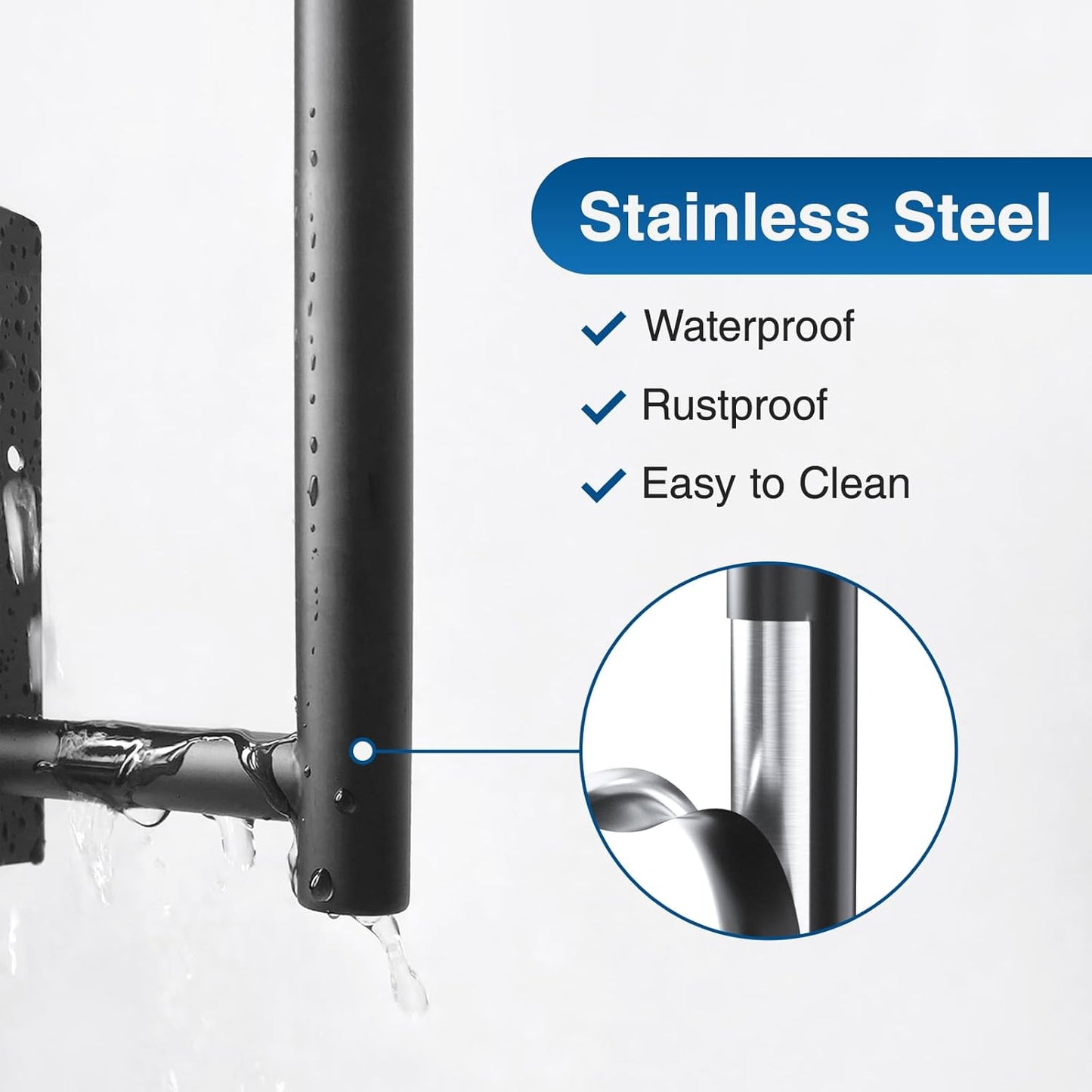 Matte Black Paper Towel Holder – Self-Adhesive or Wall Mounted Kitchen Roll Rack (SUS304 Stainless Steel)