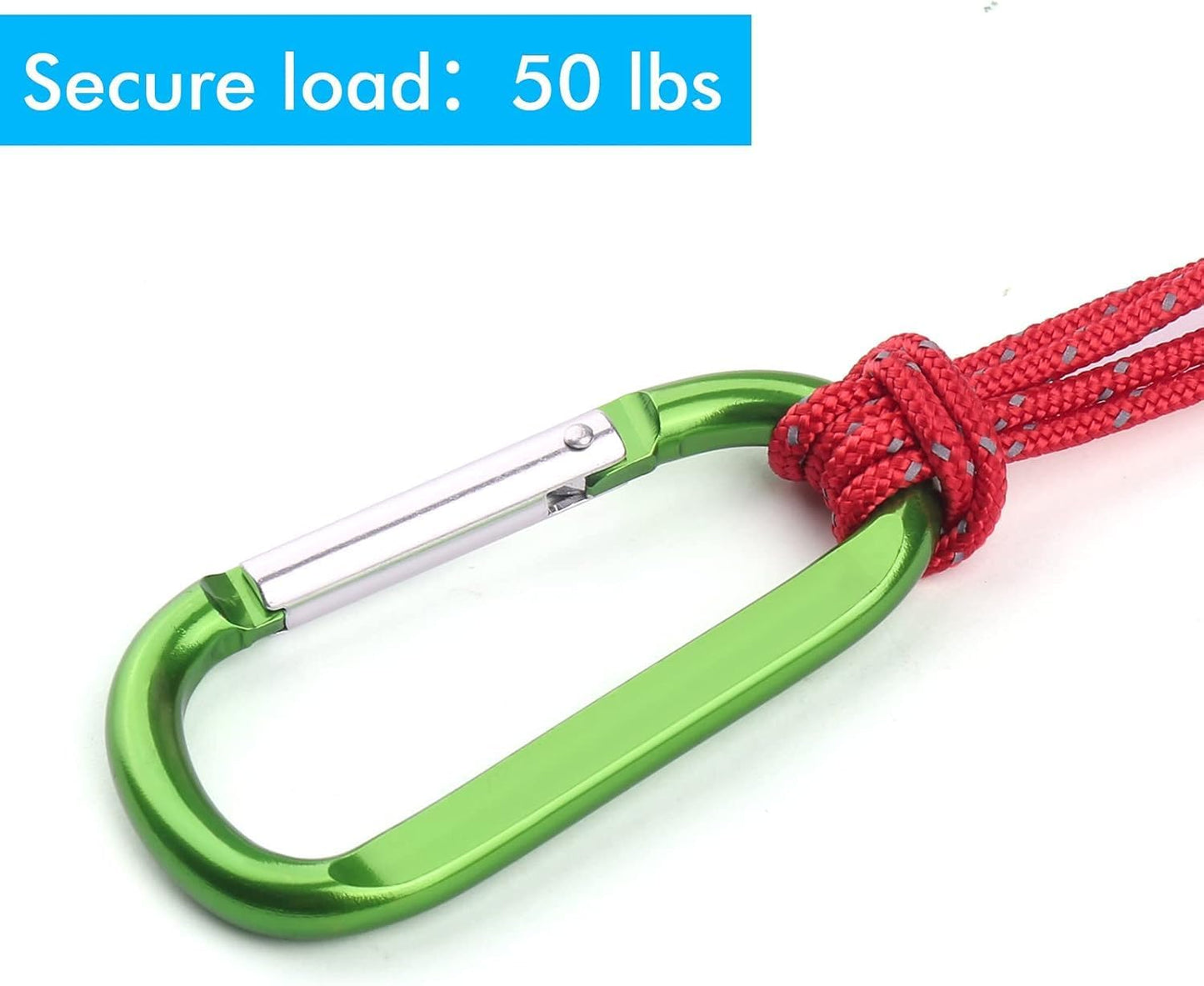 6PCS Black Carabiner Clip Set – 3" Aluminum D-Ring Clips with Keyrings for Keys, Bags, Outdoor Gear
