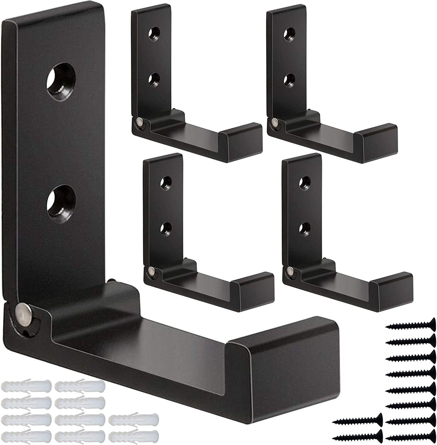 Folding Wall Hooks – 5-Pack Heavy Duty Aluminum Alloy Hooks for Coats, Towels, Headphones, Bags & Gear with Screws