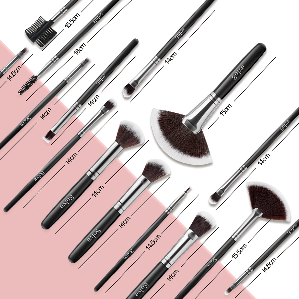 32-Piece Professional Makeup Brush Set – Black Wooden Handle Cosmetics Brushes for Face & Eye Makeup