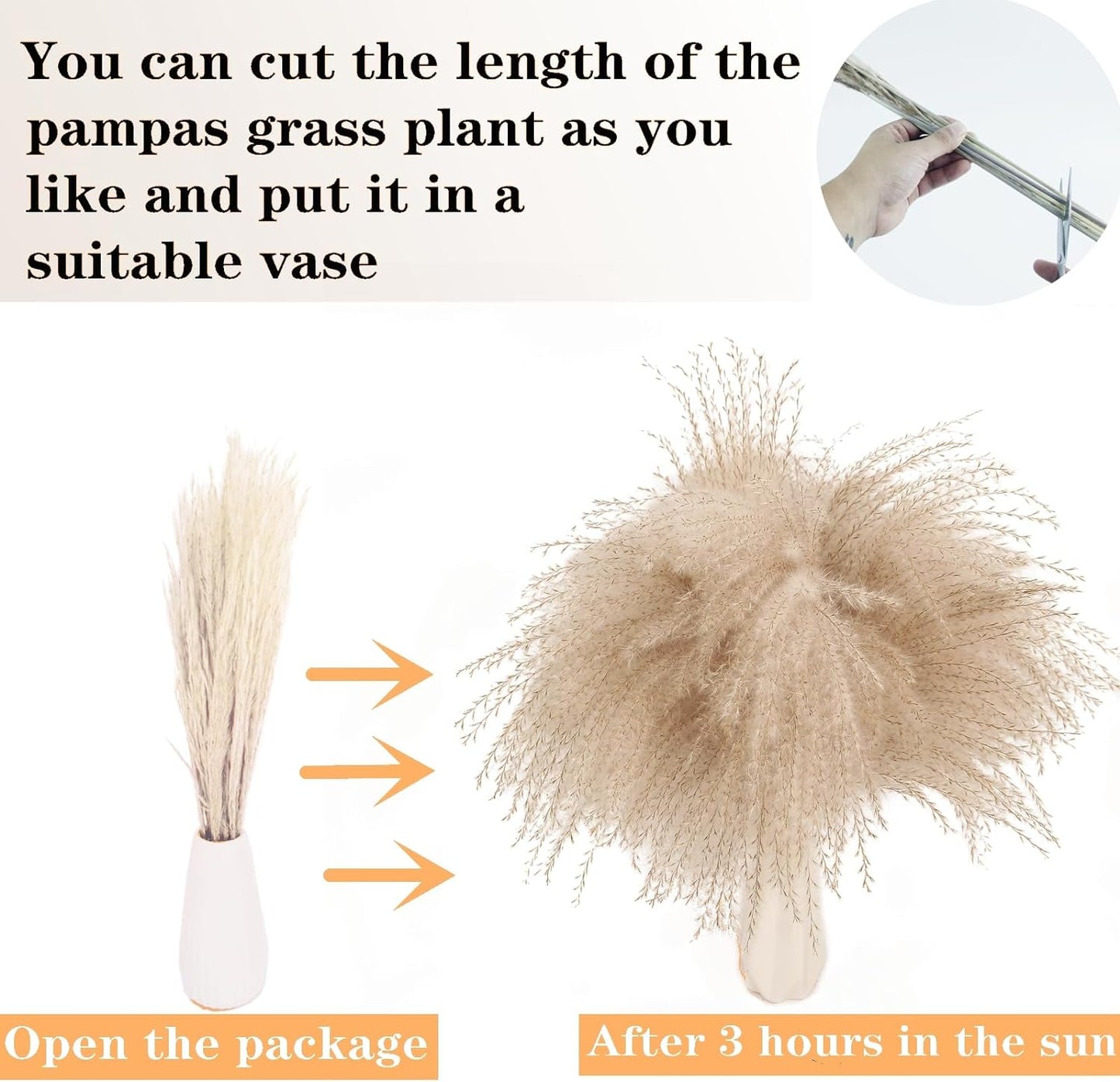 Dried Pampas Grass Bouquet – 120 PCS White & Brown Bunny Tails and Reed Flowers for Boho, Rustic, and Wedding Decor
