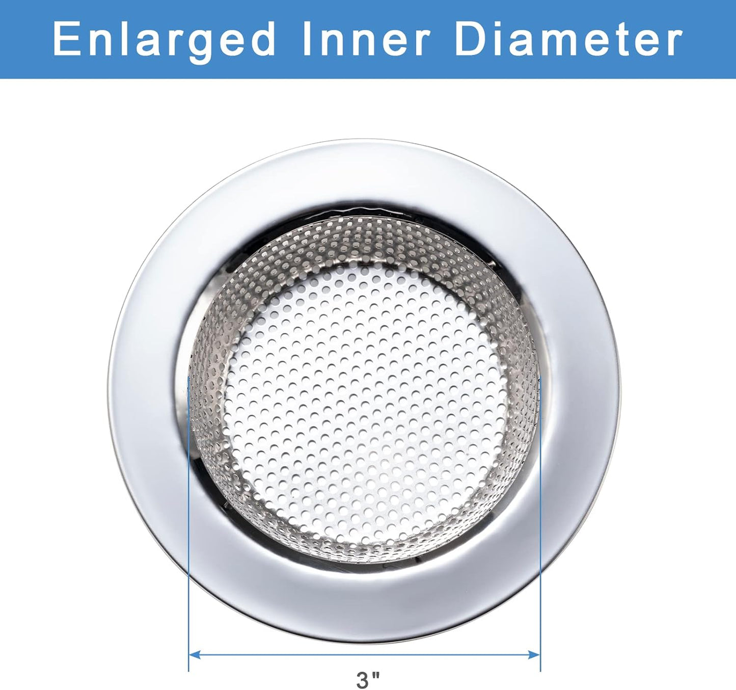 2-Pack Kitchen Sink Strainer – Upgraded Double-Layer Drain Basket, 4.5" Stainless Steel Design