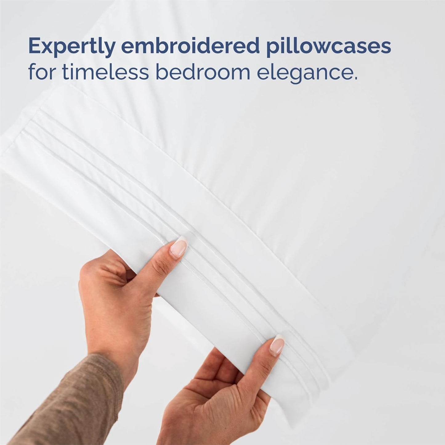 King Size 4-Piece Cooling Sheet Set – Ultra-Soft, Wrinkle-Free Luxury Bedding with Deep Pockets (White)
